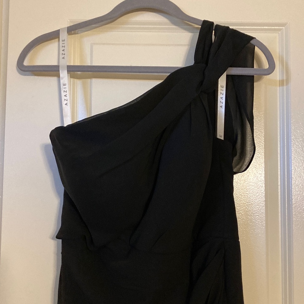 Azazie Elegant Black One-Shoulder Dress